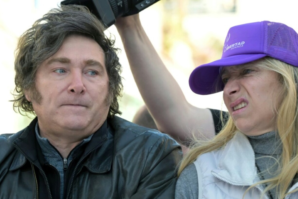 Corruption allegations are threatening to derail Argentina's President Javier Milei (L) and his sister, Secretary General of the Presidency, Karina Milei