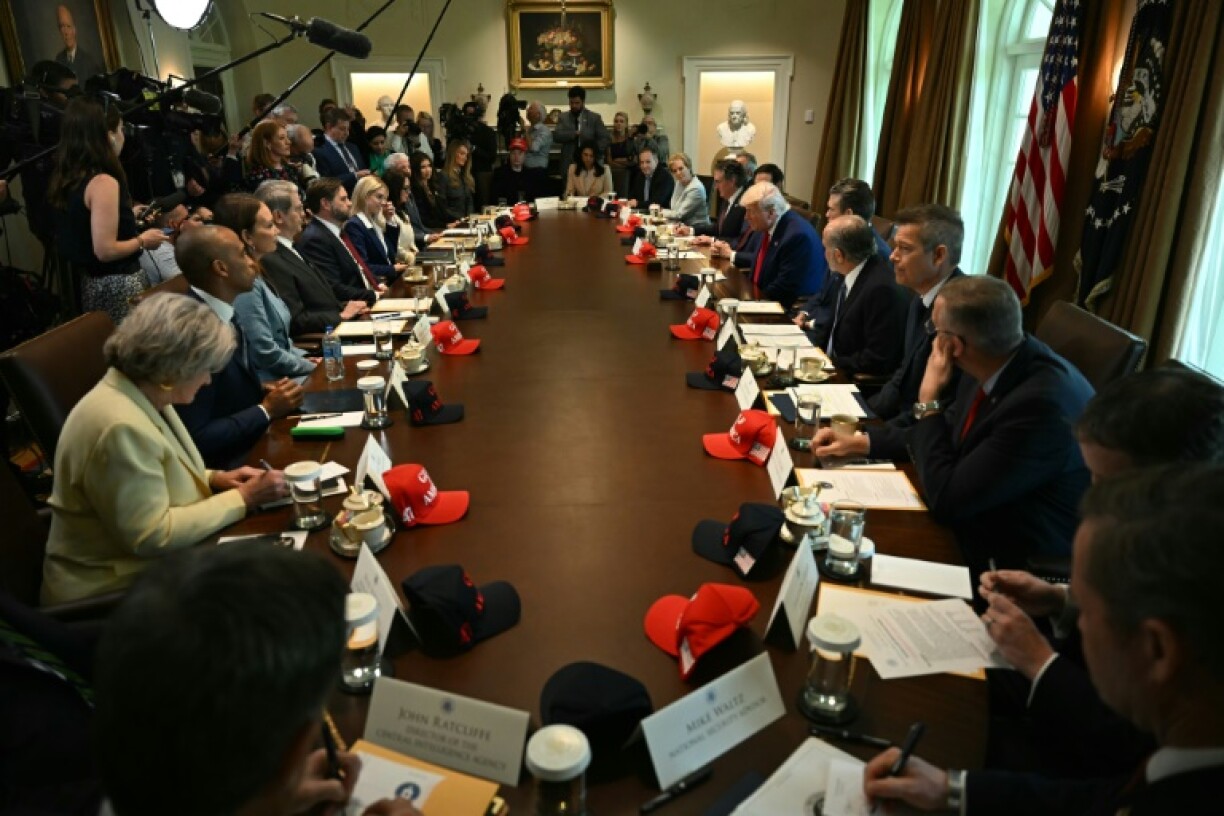 US President Donald Trump holds a meeting with his cabinet on April 30, 2025