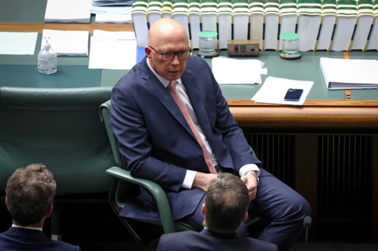 Australia's Opposition Leader Peter Dutton at Parliament House in Canberra on June 27, 2024.