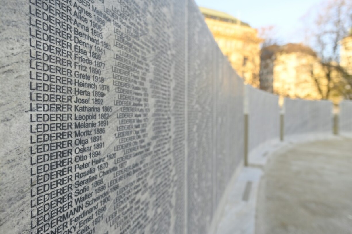 A wall of names in Vienna commemorating the victims of the Second World War.