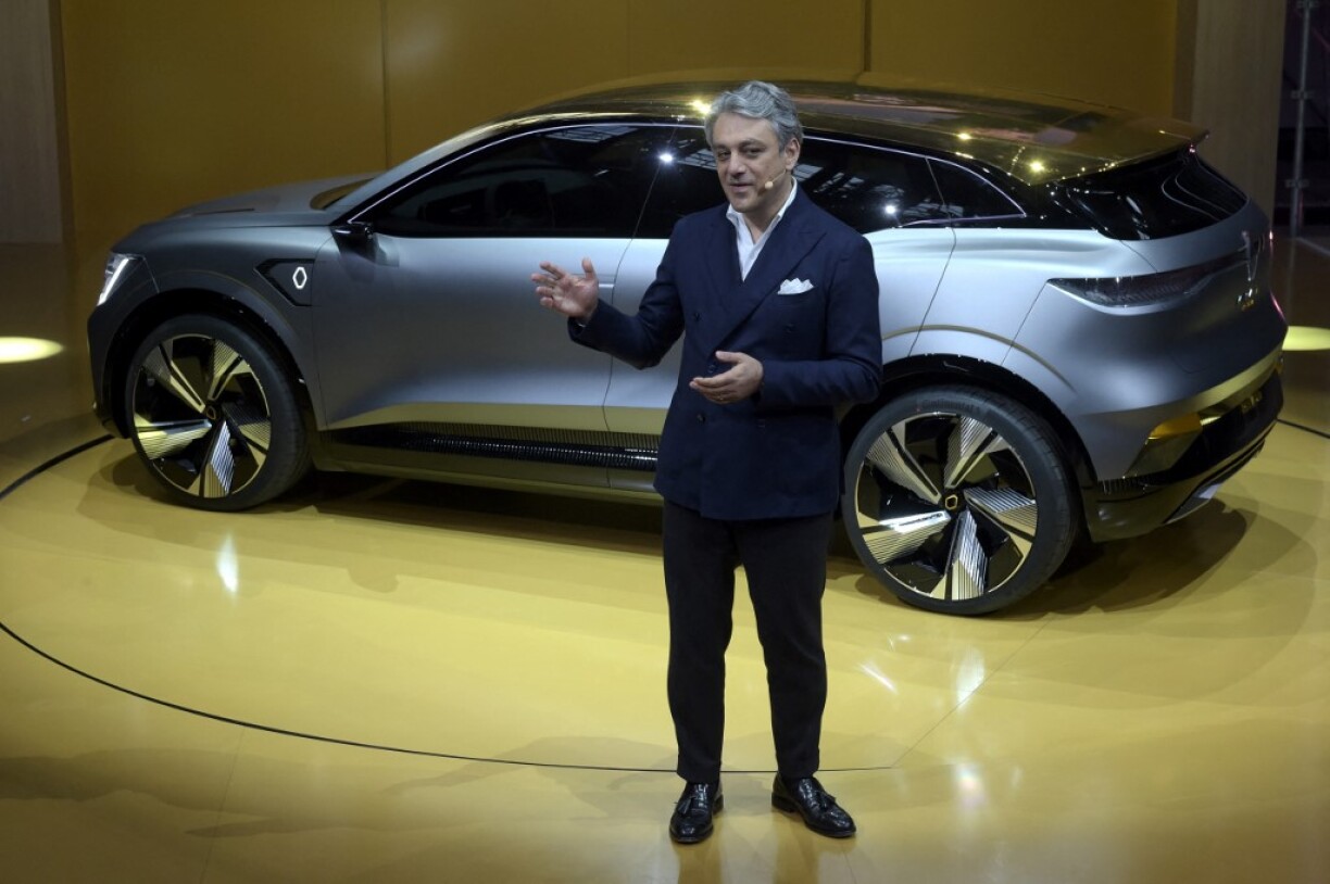 Luca de Meo, le nouveau patron de Renault, à Meudon lors de la présentation de la Megane eVision.