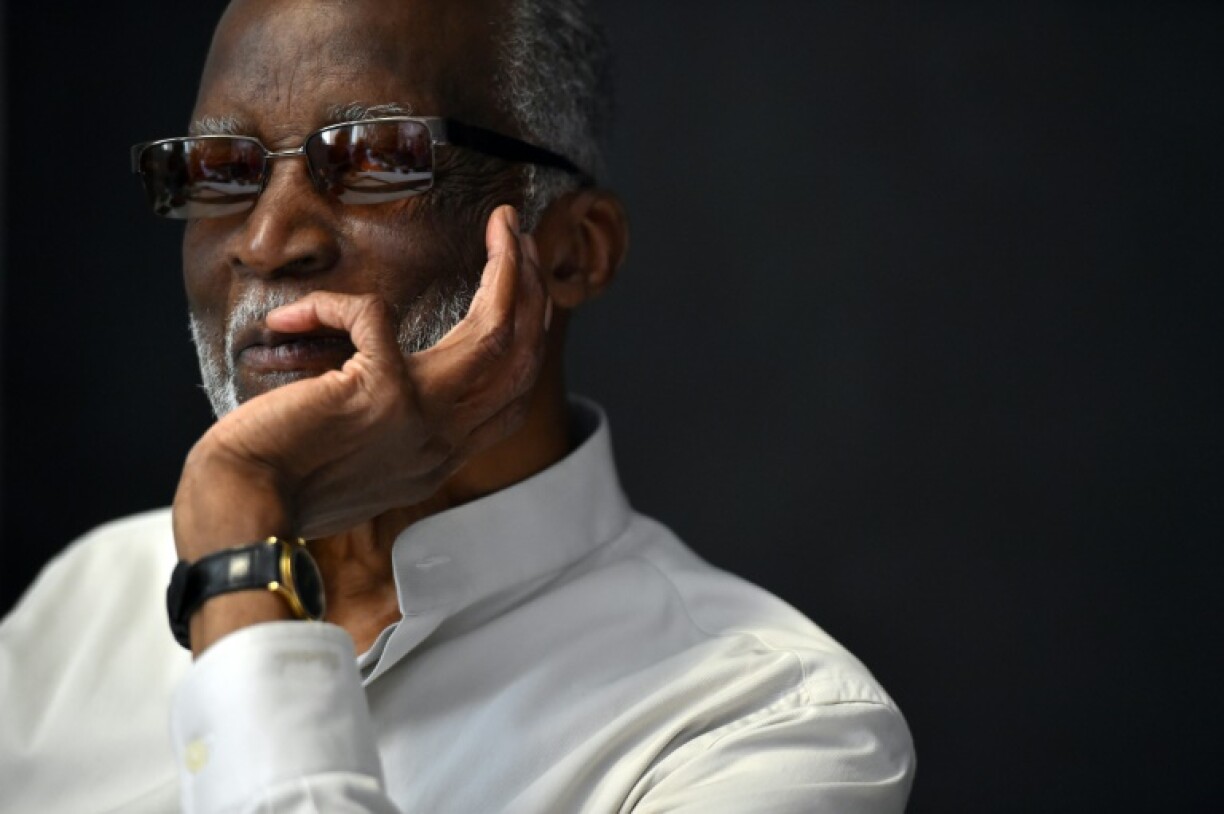 Le pianiste de jazz américain Ahmad Jamal photographié lors d'une prise de parole à Marciac, dans le Gers, le 3 août 2016