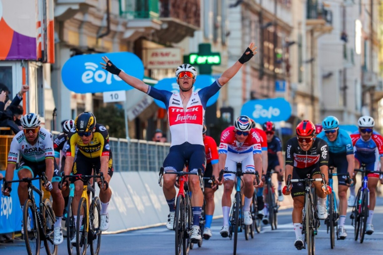 Le Belge Jasper Stuyven (Trek) vainqueur de Milan-San Remo, le 20 mars 2021