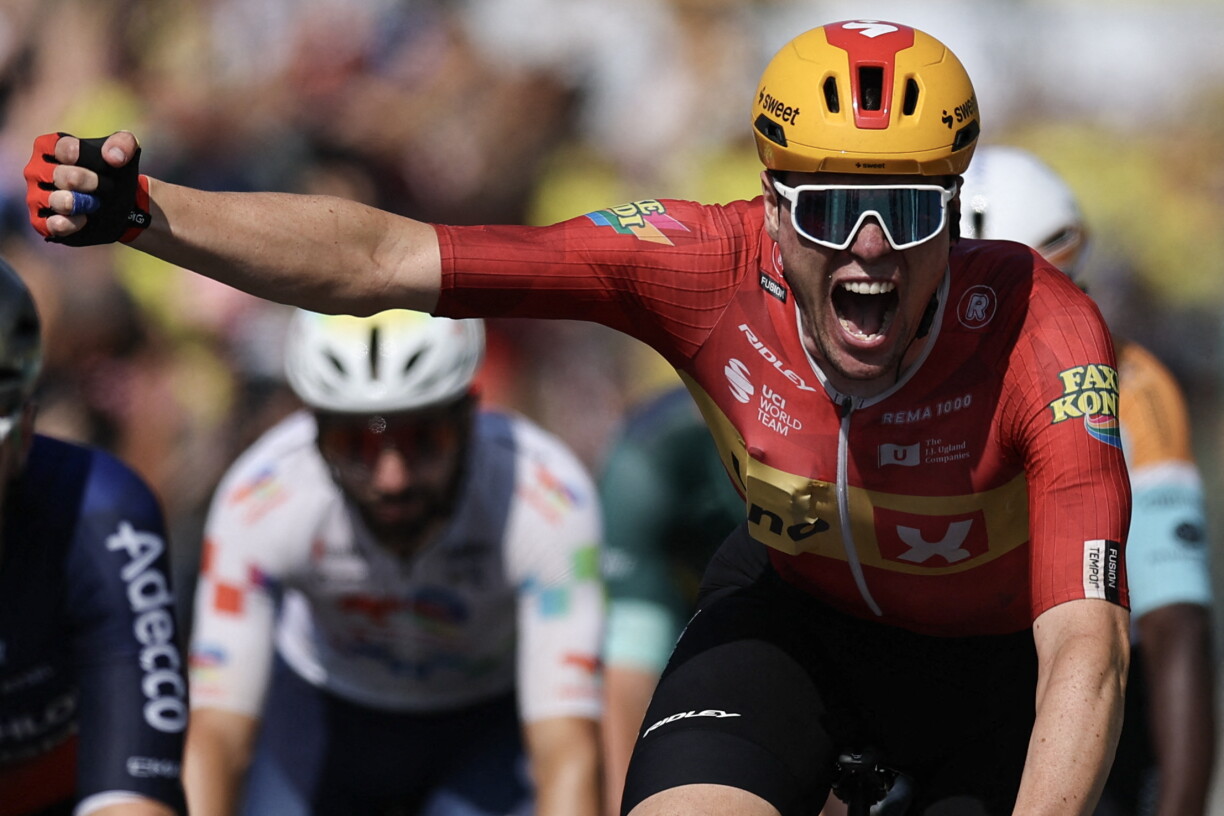 De Soren Waerenskjold huet déi grouss Sprinter iwwerrascht a sech déi 11. Etapp vun dësem Tour de France geséchert.