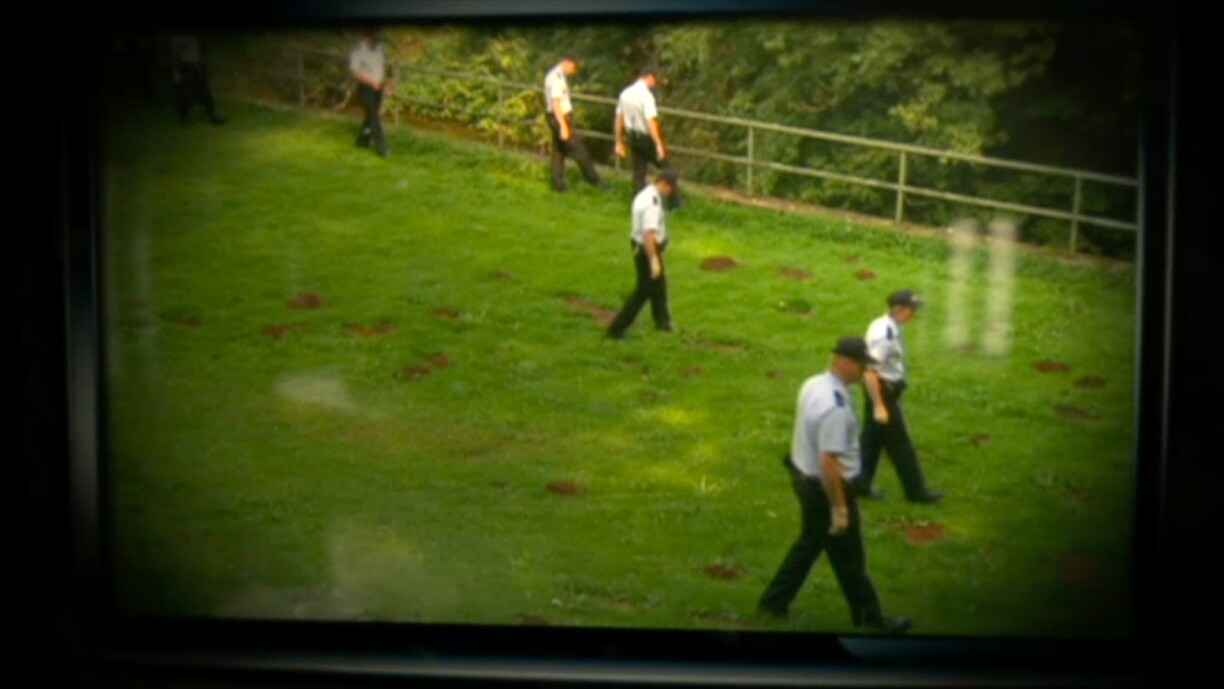 The crime scene is being investigated.