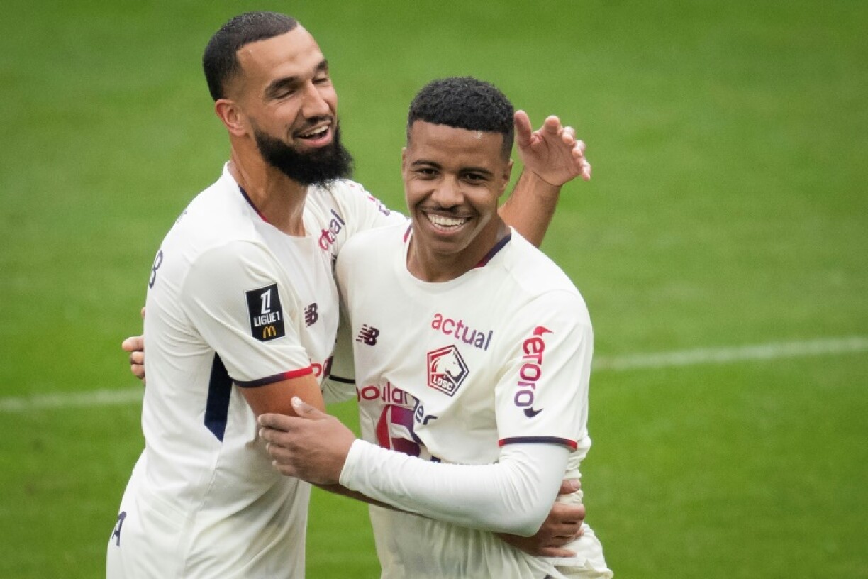 Hamza Igamane scored twice on his Lille debut in their 7-1 victory at Lorient