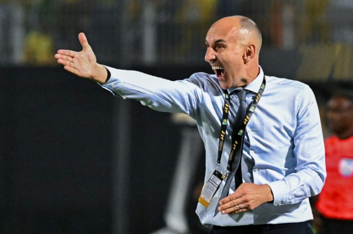 Pyramids coach Krunoslav Jurcic gives an instruction during the second leg of the CAF Champions League final in Cairo.