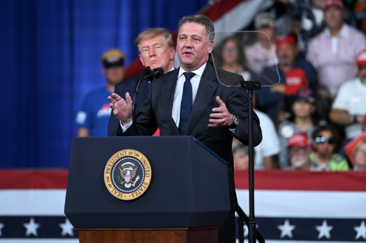 Audi CEO Gernot Doellner spoke at US President Donald Trump's midterm election campaign rally in Georgia