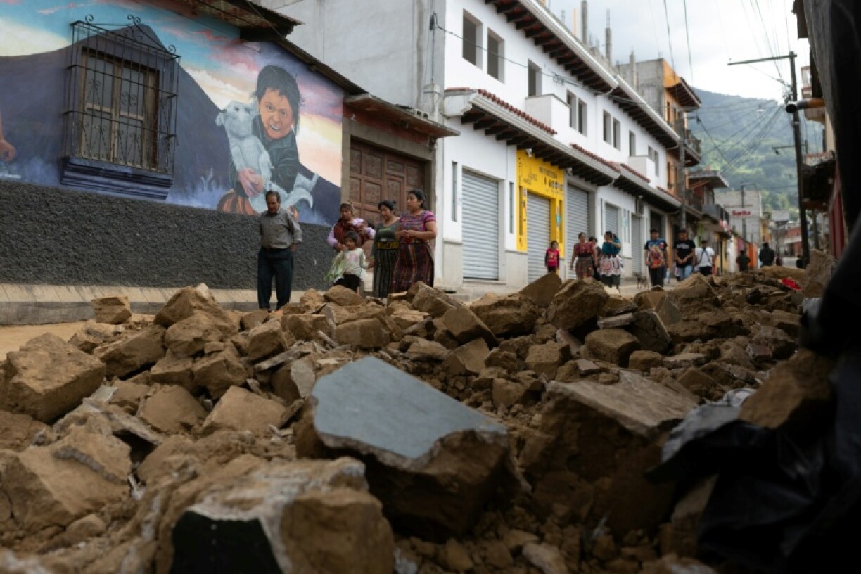 A series of earthquakes damaged buildings in the Guatemalan town of Santa Maria de Jesus