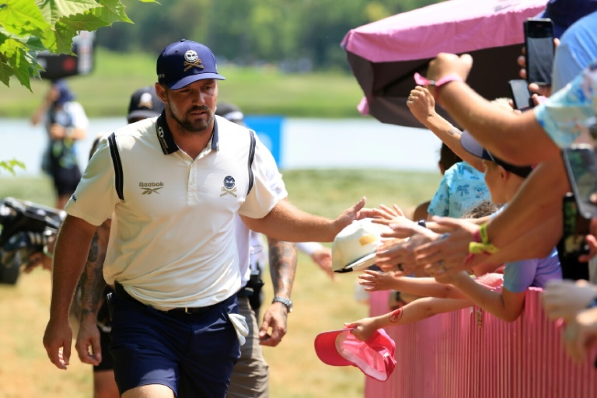 LIV Golf's Bryson DeChambeau, greeting fans at LIV Golf Indianapolis, was among those who qualified automatically on points for the US team in next month's Ryder Cup at Bethpage Black