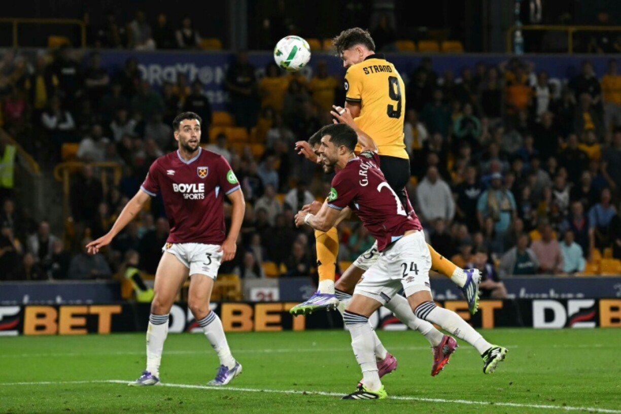 Jorgen Strand Larsen scored twice for Wolves