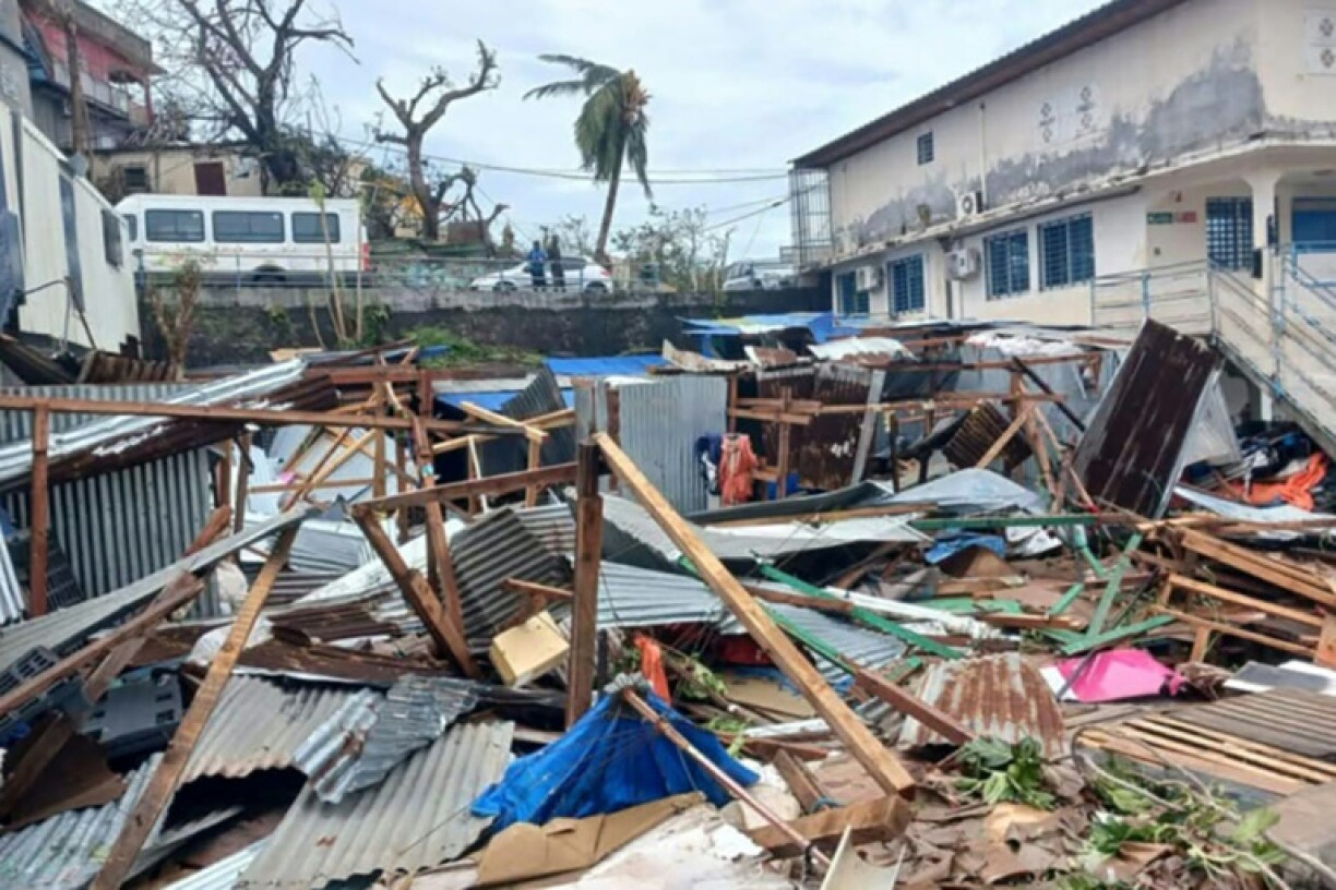 The cyclone wrecked homes