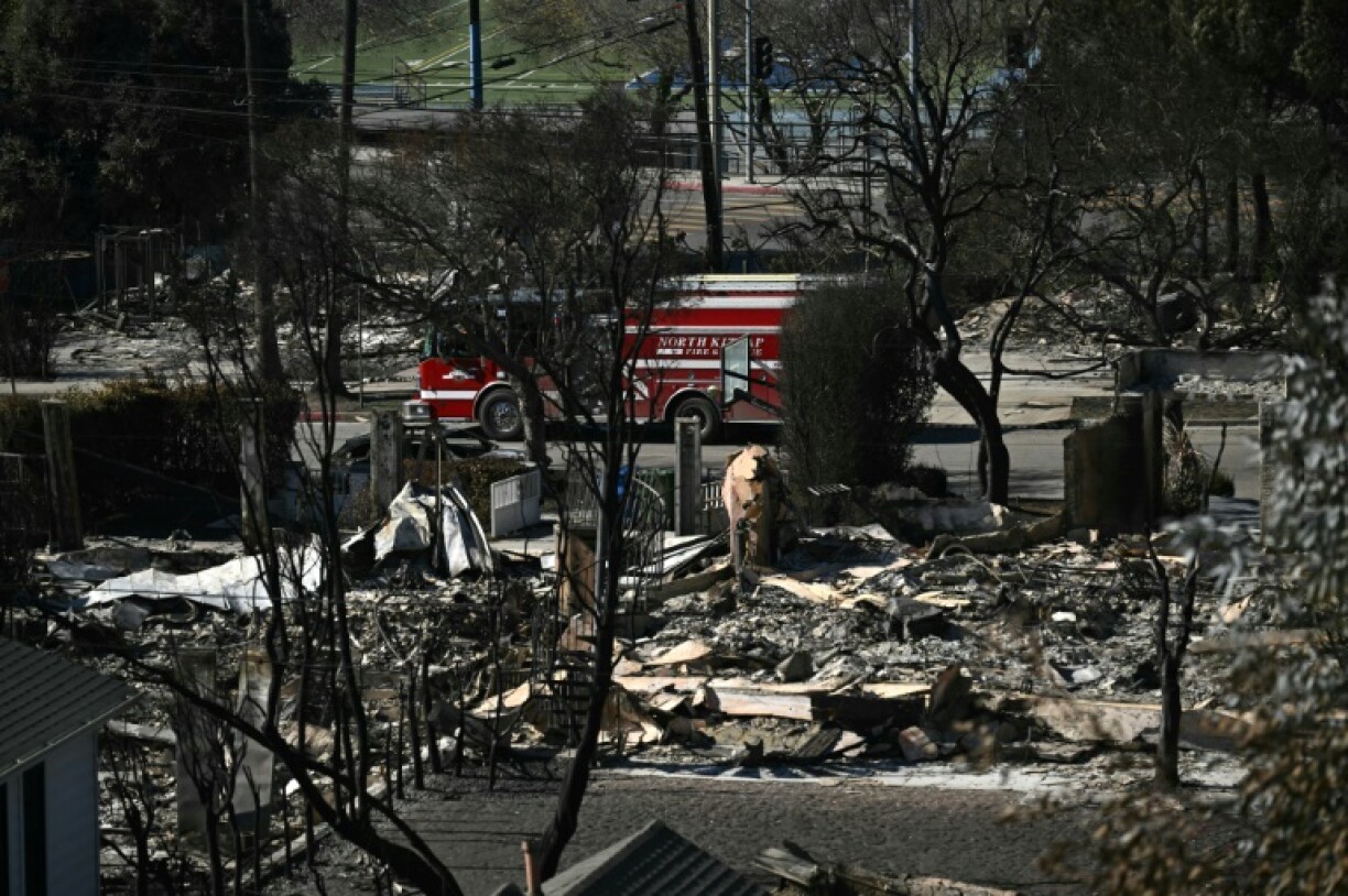 Several square blocks of Los Angeles, including this area of the Pacific Palisades neighborhood, have been reduced to smoldering ruins