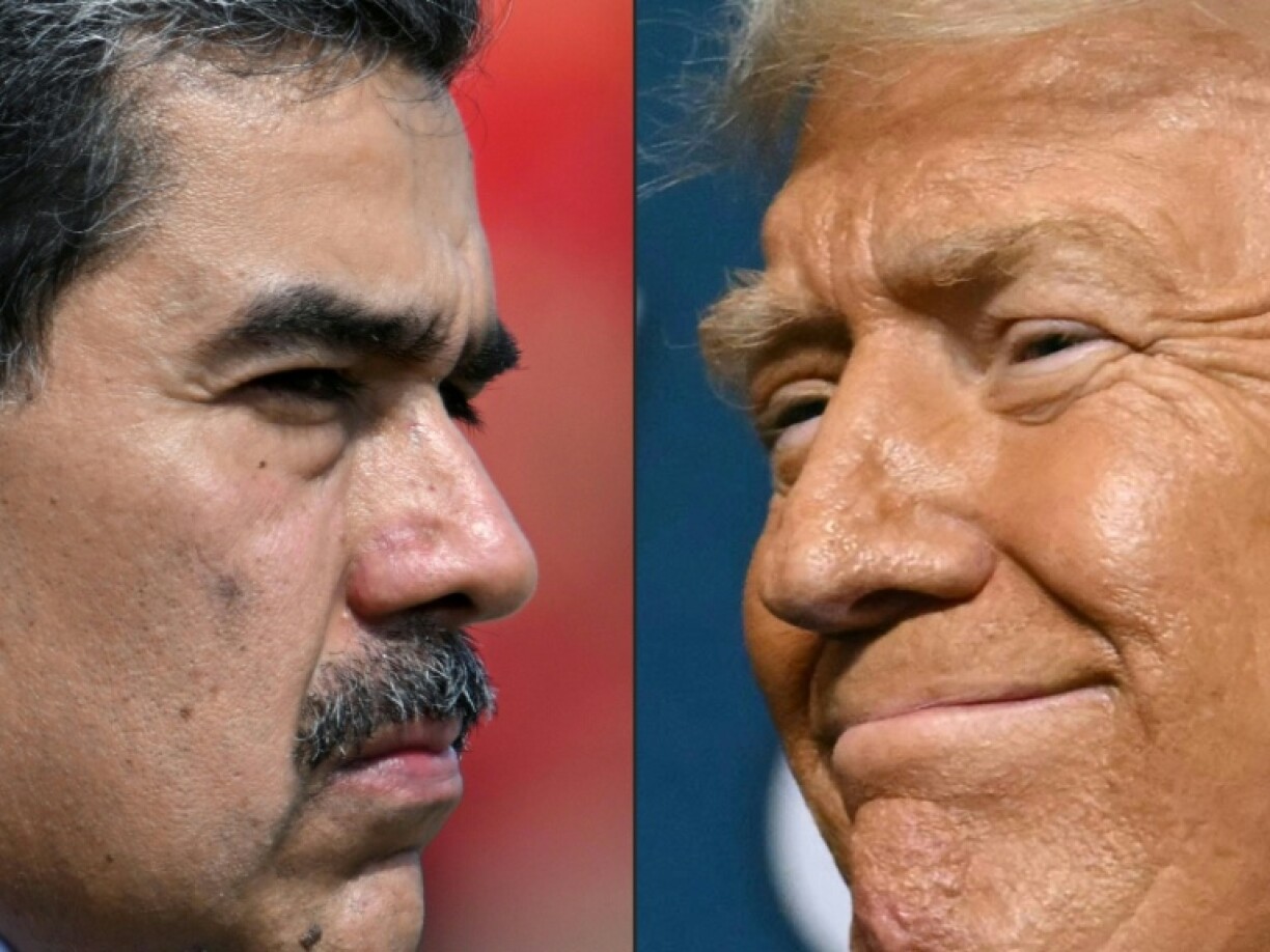 Venezuela's President Nicolas Maduro (L) has a $50 million bounty on his head from US President Donald Trump's (R) administration