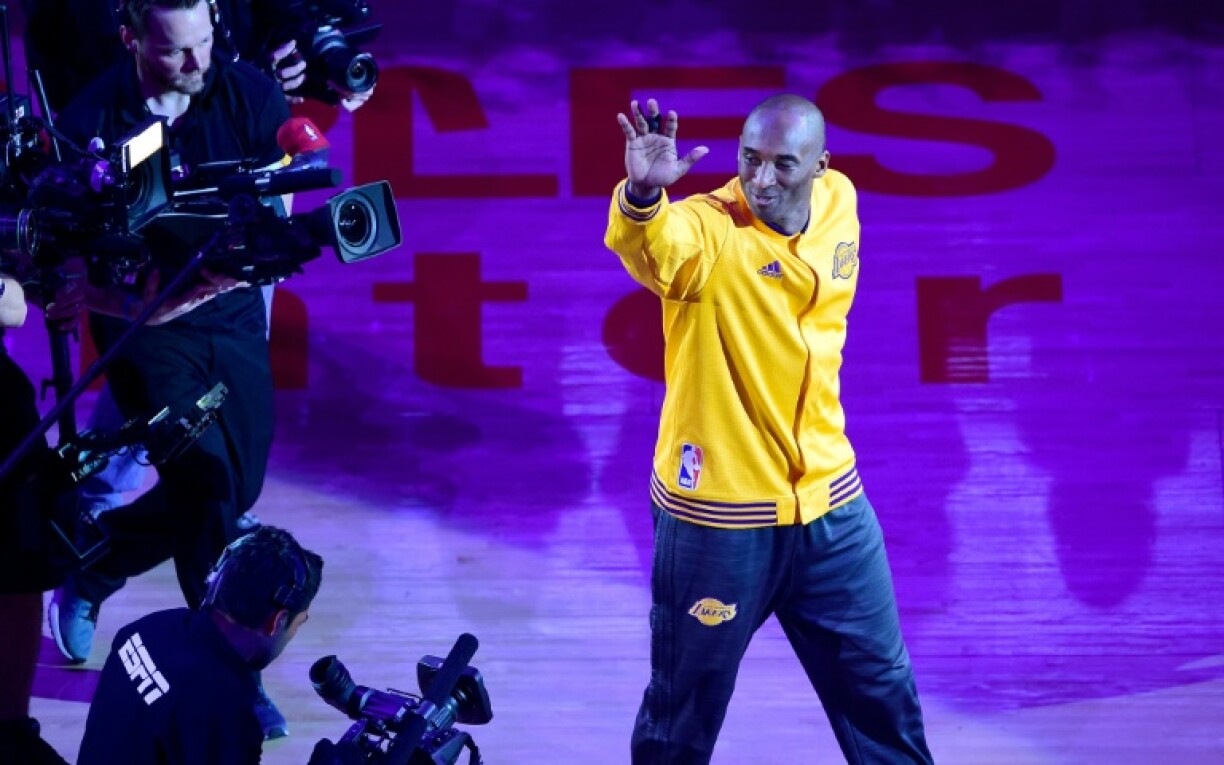 Kobe Bryant, le 13 avril 2016 à Los Angeles avant son dernier match officiel en NBA
