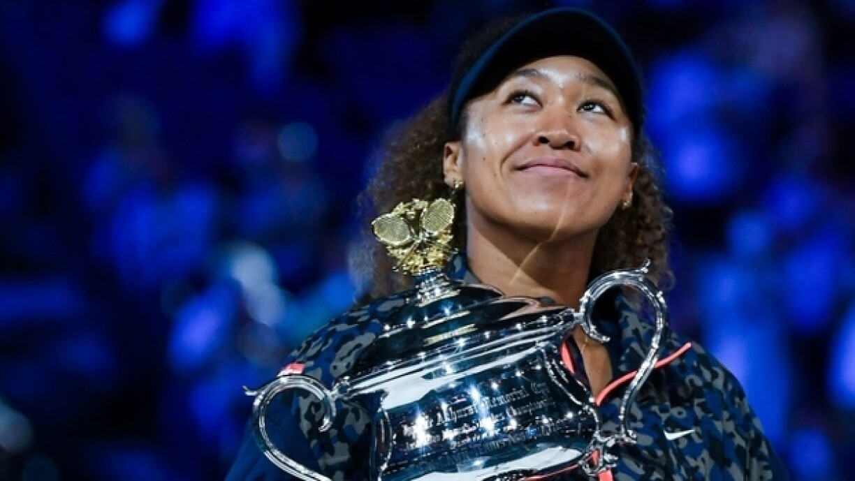 Naomi Osaka le 20 février 2021 après sa victoire en finale de l'Open d'Australie. La Japonaise a annoncé mercredi qu'elle était enceinte et qu'elle n'envisageait pas de rejouer avant 2024