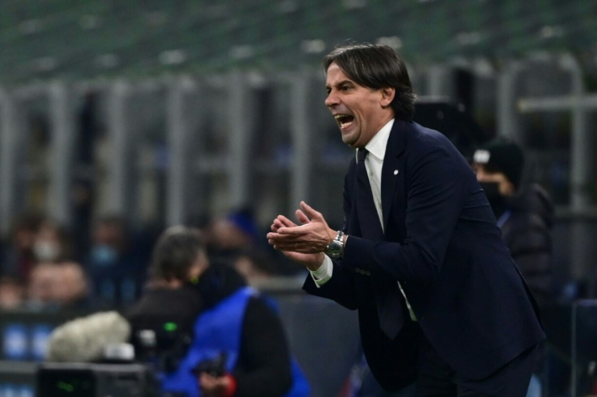L'entraîneur de l'Inter Milan Simone Inzaghi lors du match de Serie A entre l'Inter et Cagliari au stade Giuseppe Meazza (Milan) le 12 décembre.