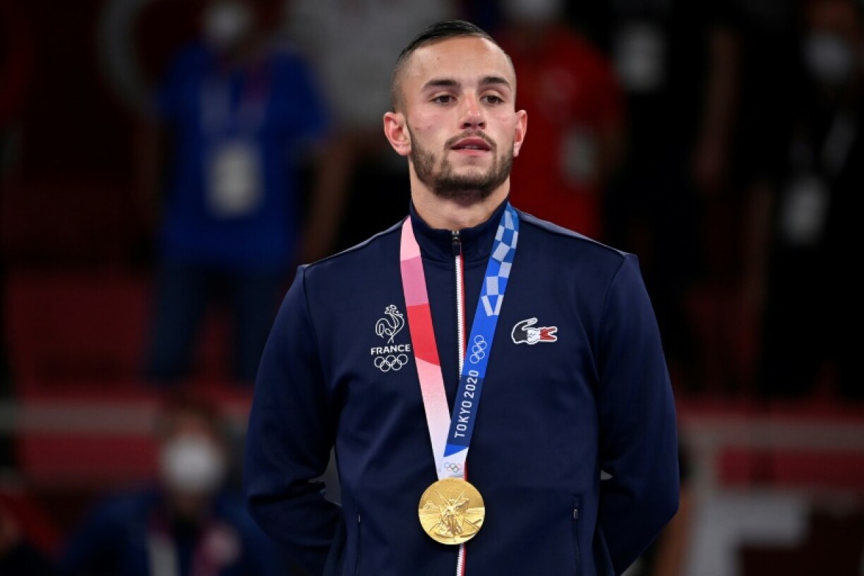 Steven Da Costa médaillé d'or en -67 kg au tournoi olympique de karaté à Tokyo, le 5 août 2021