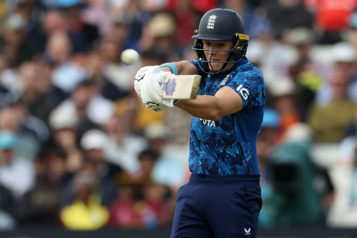 England's Jacob Bethell hits a six during his 82 in the 1st ODI against the West Indies at Edgbaston