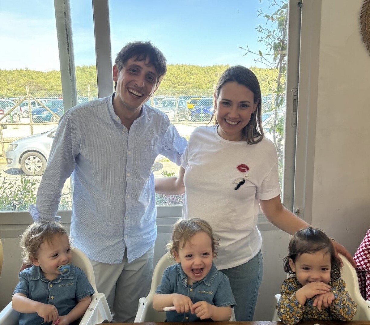 Vincenzo and Doriana with their adorable triplets (l-r) Bruno, Giuseppe and Vittoria.
