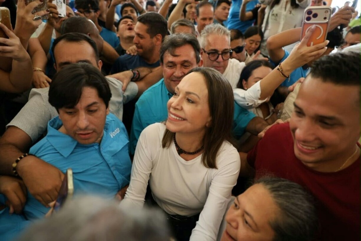 Opposition leader Maria Corina Machado's first public appearance in Venezuela since returning from exile was at a church in Barquisimeto