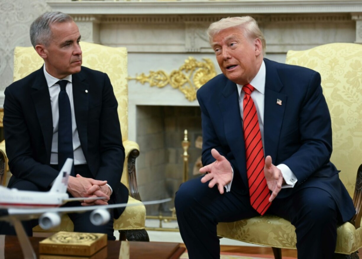 US President Donald Trump met with Canadian Prime Minister Mark Carney in the Oval Office of the White House in Washington