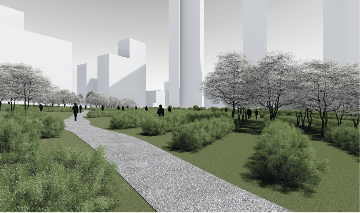 A large green space is set to be installed around the European Court of Justice.