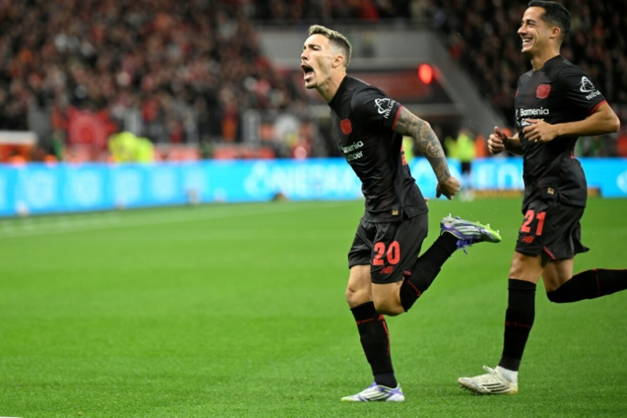 Bayer Leverkusen's Alejandro Grimaldo scored twice