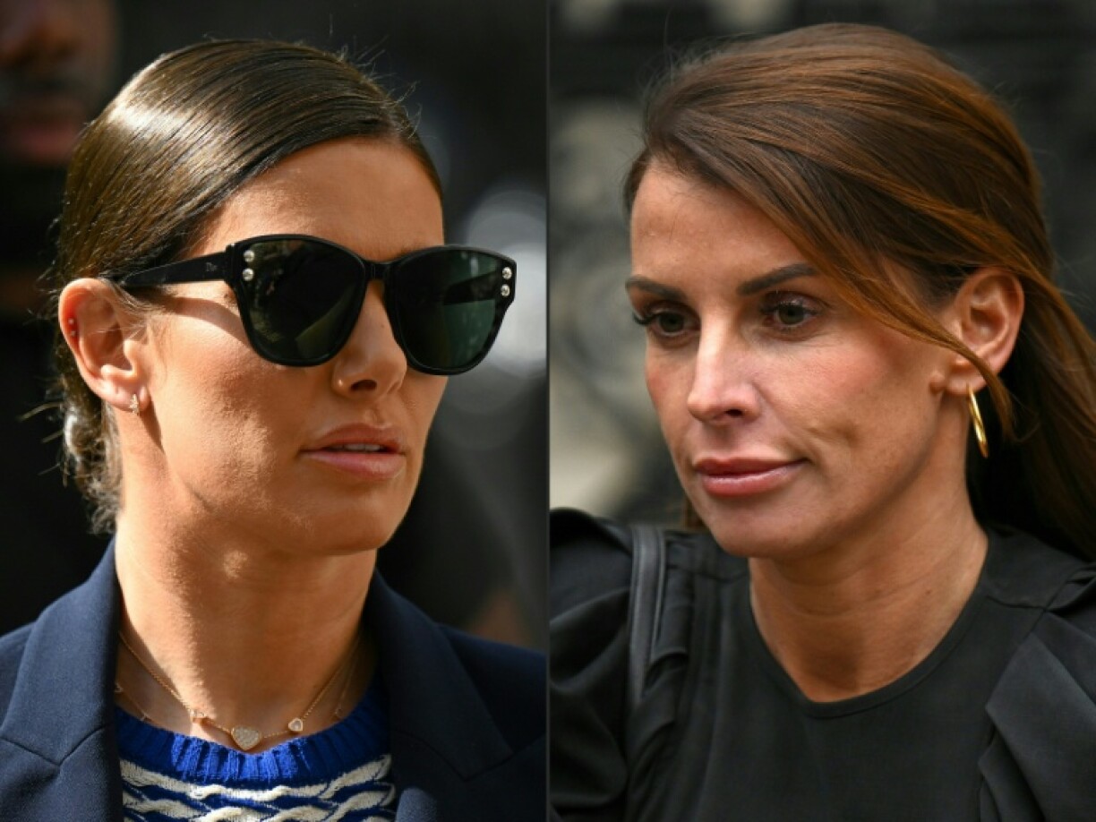 Rebekah Vardy, wife of England and Leicester City footballer Jamie Vardy is seen on the left, and Coleen Rooney, wife of former England footballer Wayne Rooney on the right with a years-long legal battle drawing to a close