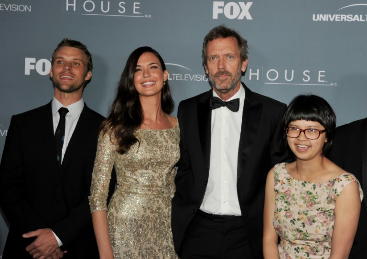 'House' actors Jesse Spencer, Odette Annable, Hugh Laurie and Charlyne Yi at their final wrap party in 2012