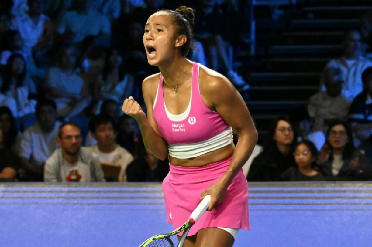 Canada's Leylah Fernandez reacts after a point against Australia's Talia Gibson during the WTA Singapore Open tennis final in Singapore on September 27, 2026.