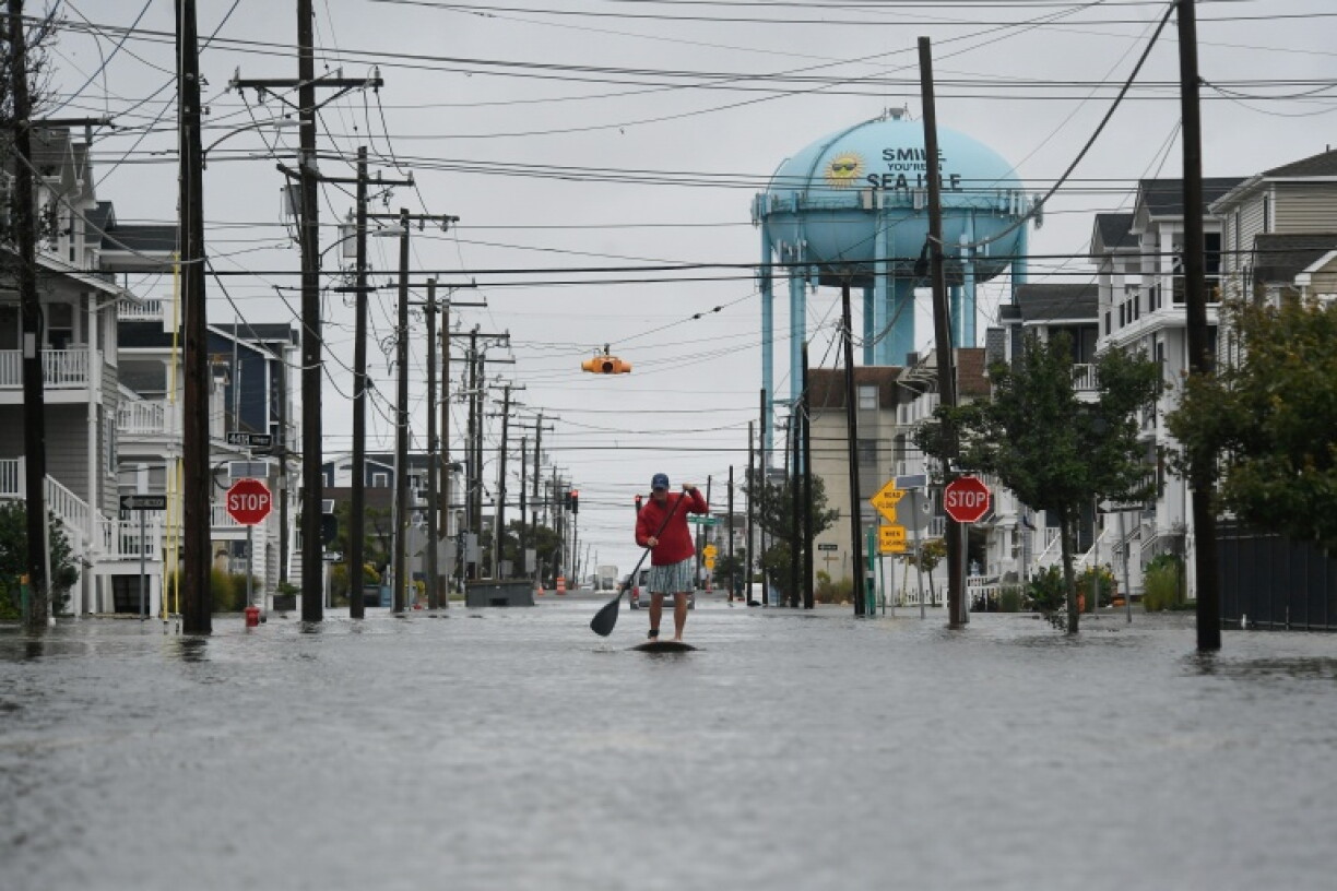 Sea Isle City, New Jersey, was battered by a powerful autumnal storm at the weekend