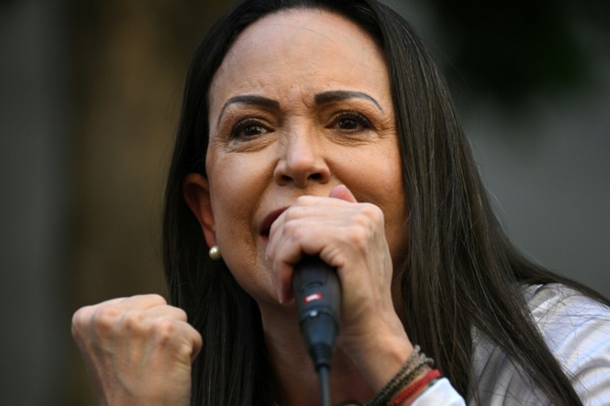 Venezuelan opposition leader Maria Corina Machado was arrested, then freed, after coming out of hiding to lead a protest against President Nicolas Maduro, her team said
