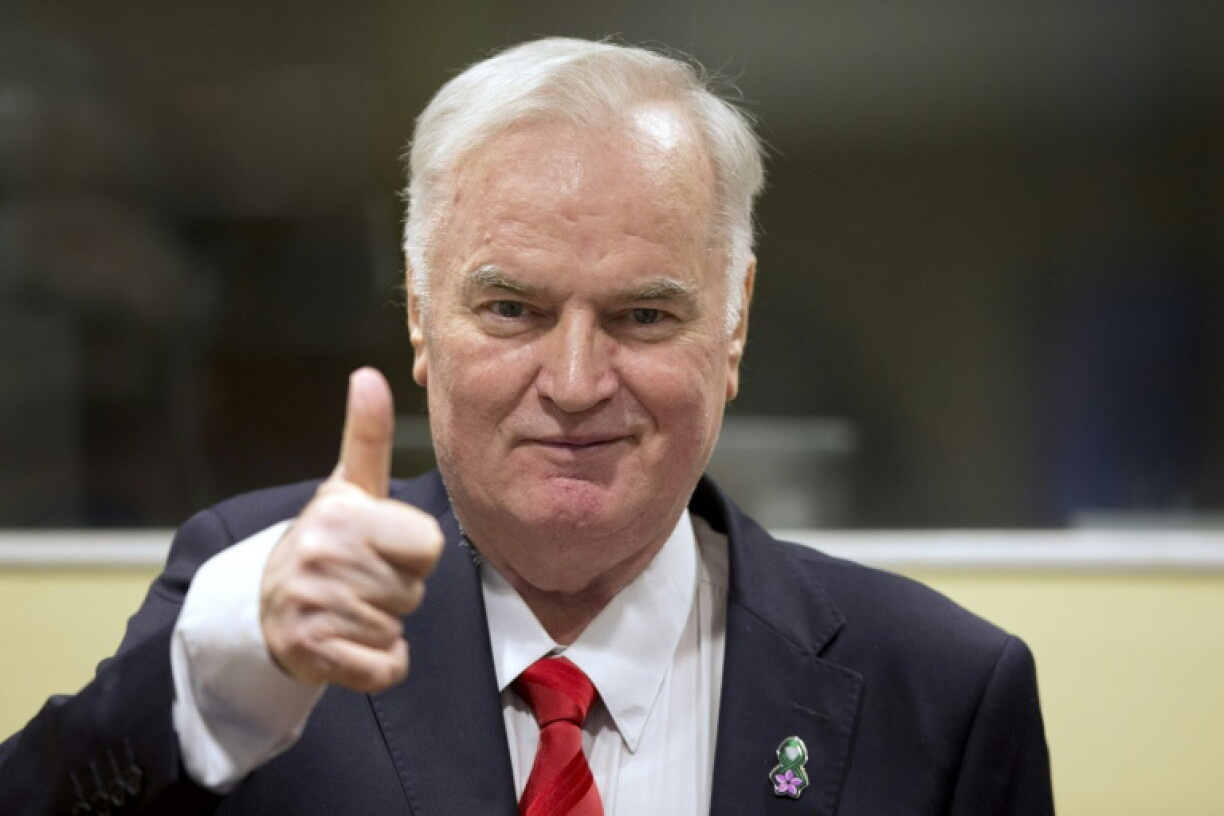 Ratko Mladic, l'ex-chef militaire des Serbes de Bosnie, lors de son procès au tribunal de La Haye, le 22 novembre 2017