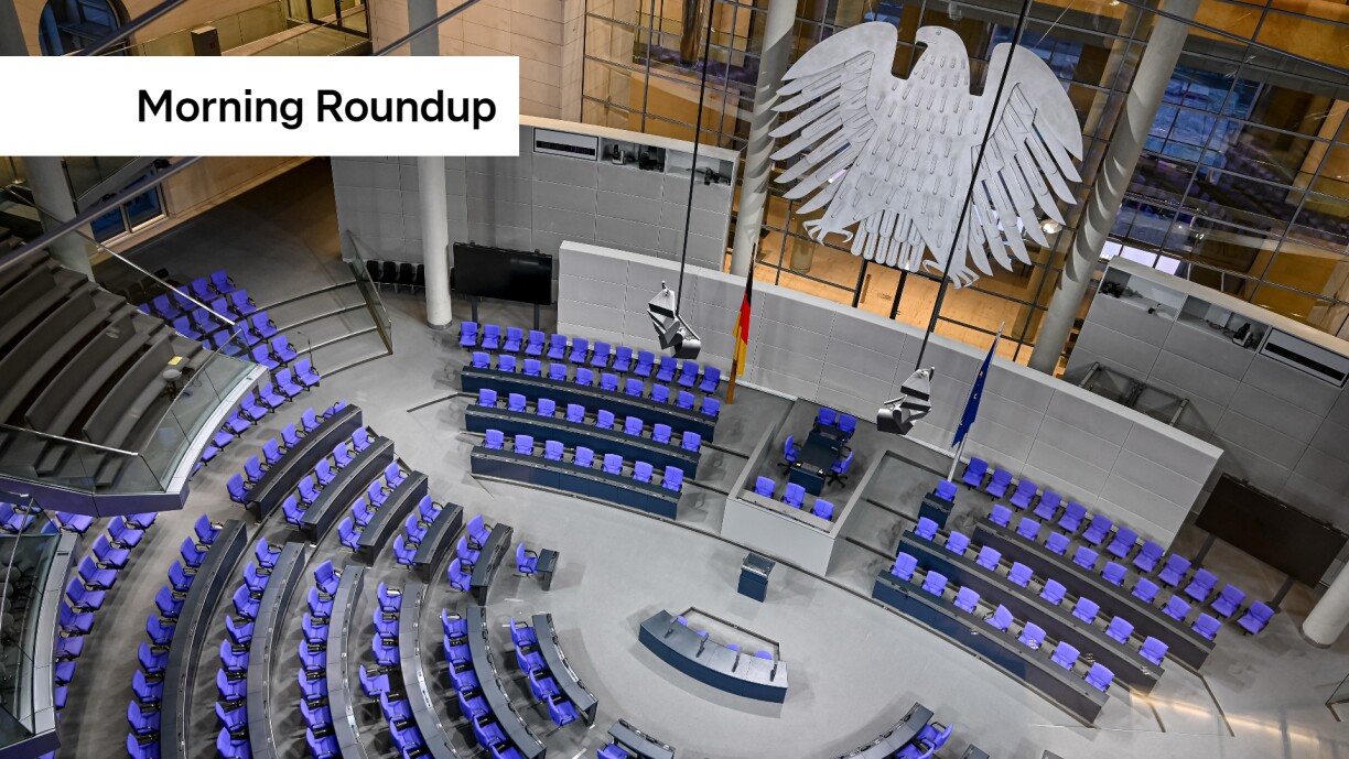 24 February 2025, Berlin: The plenary chamber of the German Bundestag is empty the morning after the election.