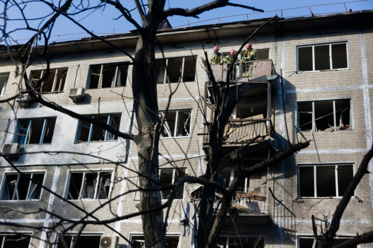 Another drone strike damaged an apartment building in Kyiv
