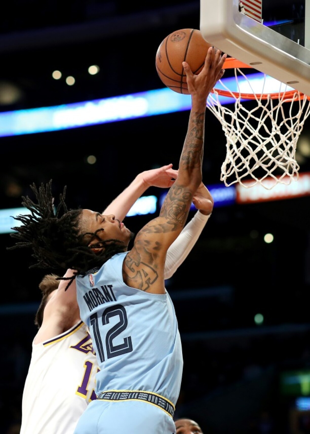 Le meneur des Grizzlies Ja Morant lors de la victoire de son équipe face aux Lakers le 9 janvier 2022 à Los Angeles