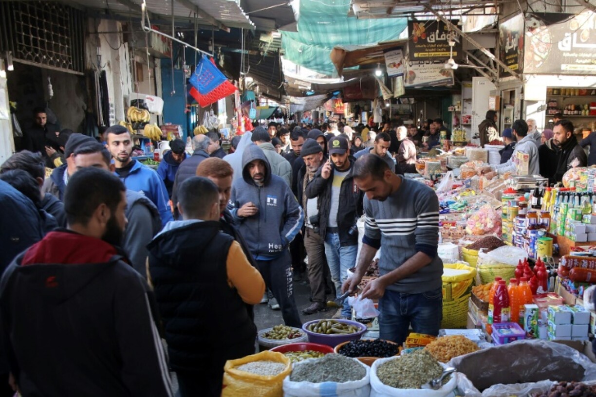 The old Zawiya market of Gaza City on the first day of the holy fasting month of Ramadan, and the day the first phase of a truce between Israel and Hamas was to expire