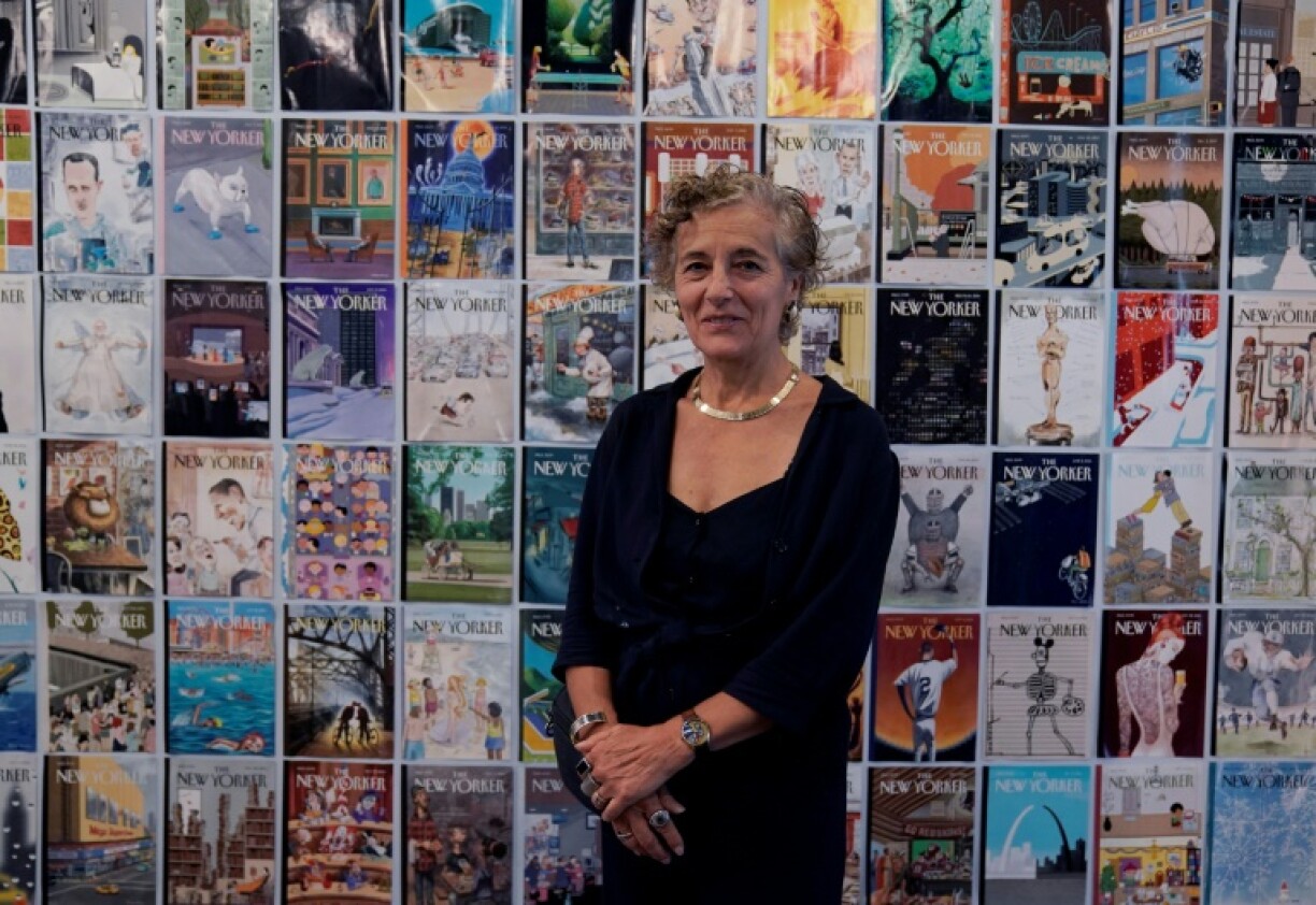 Artistic director Francoise Mouly spoke to AFP at an exhibition showcasing the New Yorker magazine's art, especially its iconic covers