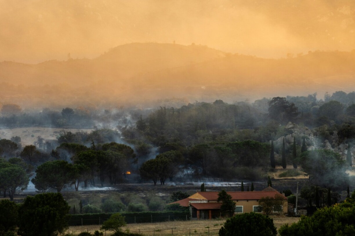 Des terres encore fumantes après le passage d'un incendie de forêt aux abords de Montalba-le-Château, dans les Pyrénées-Orientales, le 5 juillet 2026