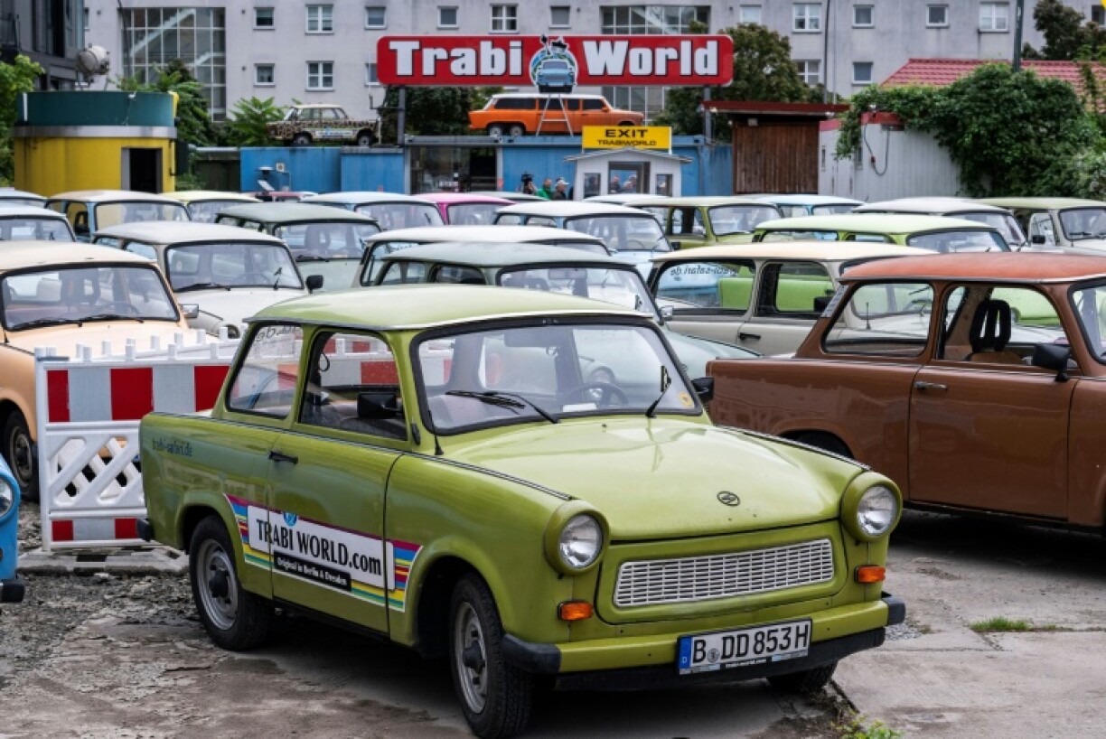 Visitors to the Trabi Museum in Berlin can take a tour around the city in one of the vintage cars