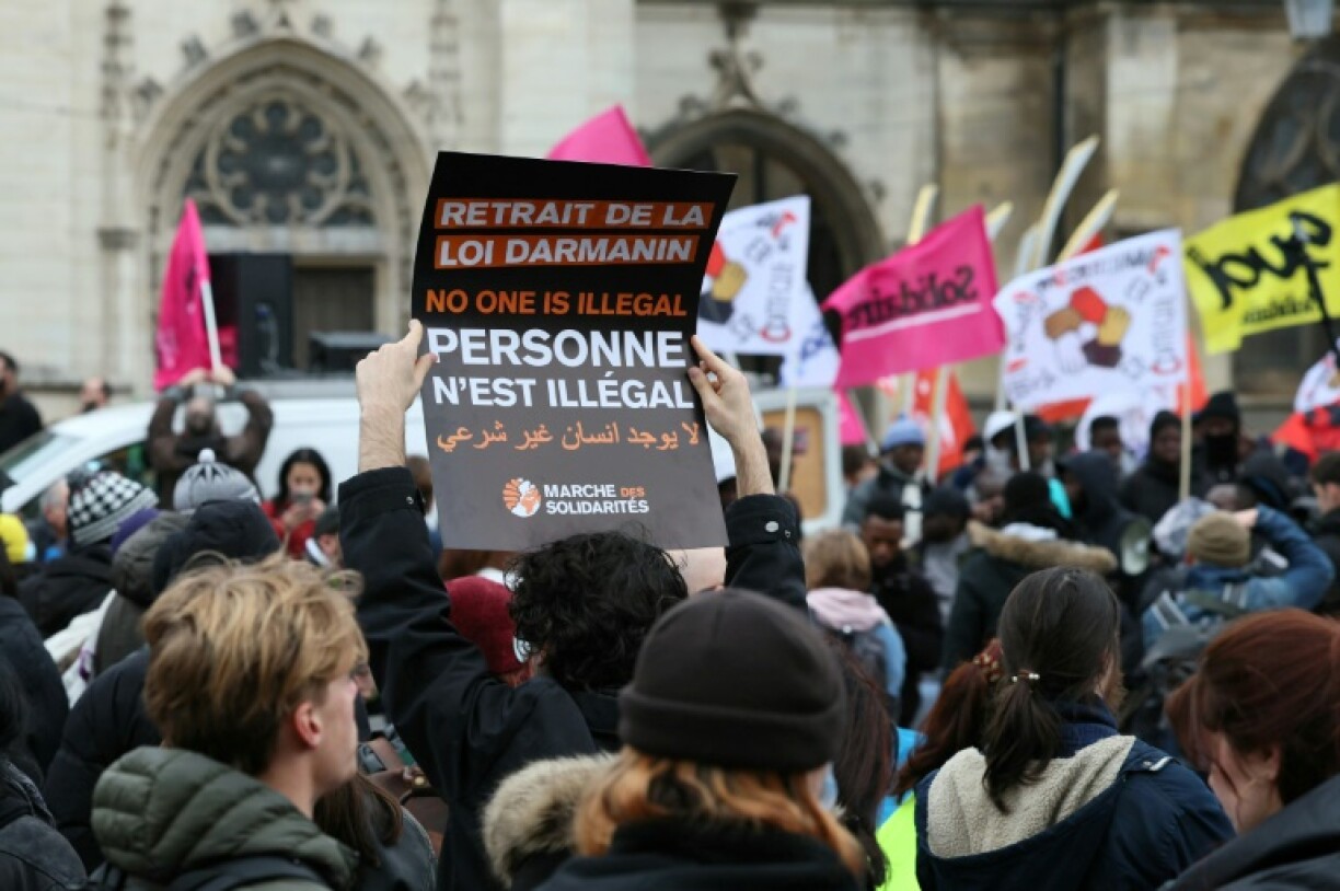 Manifestation contre la loi immigration, le 25 janvier 2024 à Paris