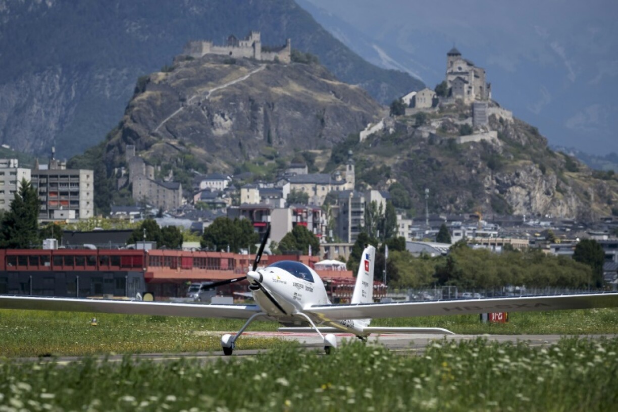 Pilot Raphael Domjan's record attempts are being made out of Sion airport