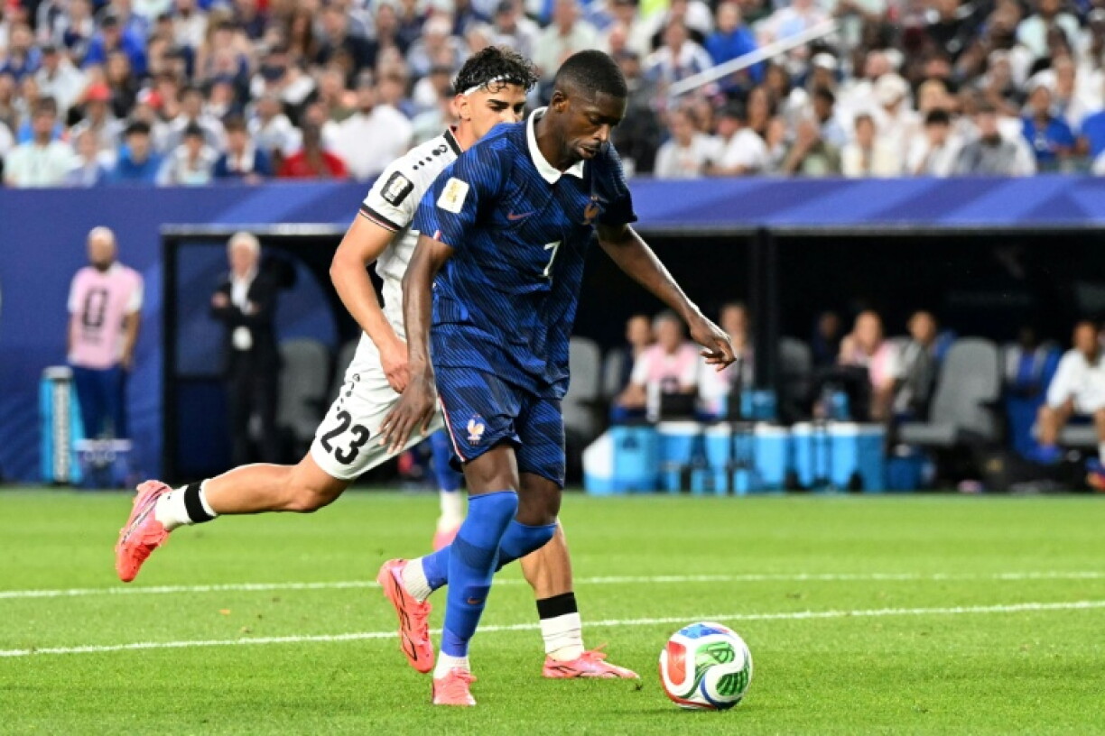 Ousmane Dembélé s'apprête à marquer le 3e but, lors de la victoire de la France contre l'Irak, le 22 juin 2026 à Philadelphie