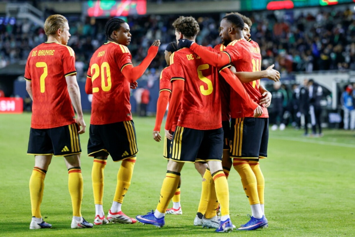 Les Diables Rouges de la Belgique lors du match amical face au Mexique, le 31 mars 2026 à Chicago (Illinois)