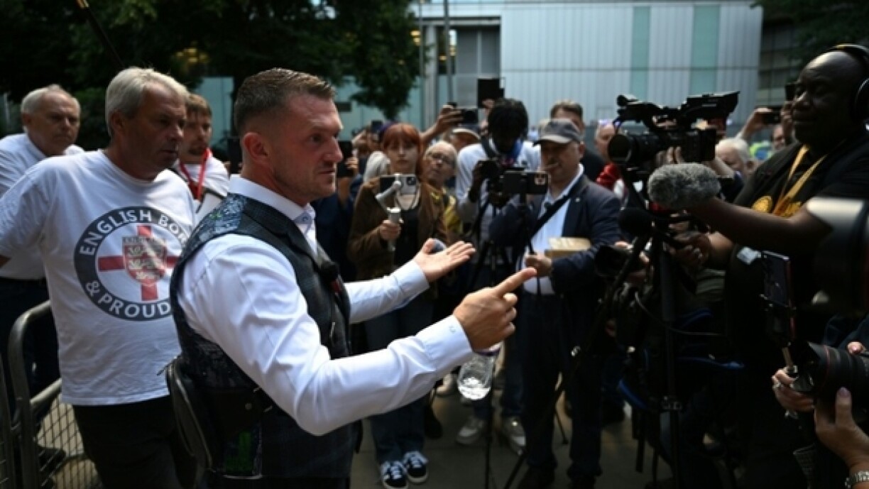 Le dirigeant d'extrême droite britannique Tommy Robinson, le 3 juillet 2025 à Londres