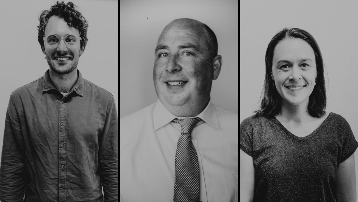 De gauche à droite : Andrew Lillie, Derek Gray, Ruth Fitzgerald.