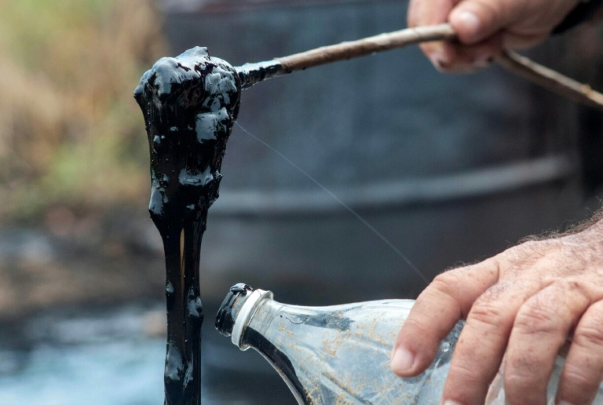 Crude oozes naturally from the ground in this part of Venezuela