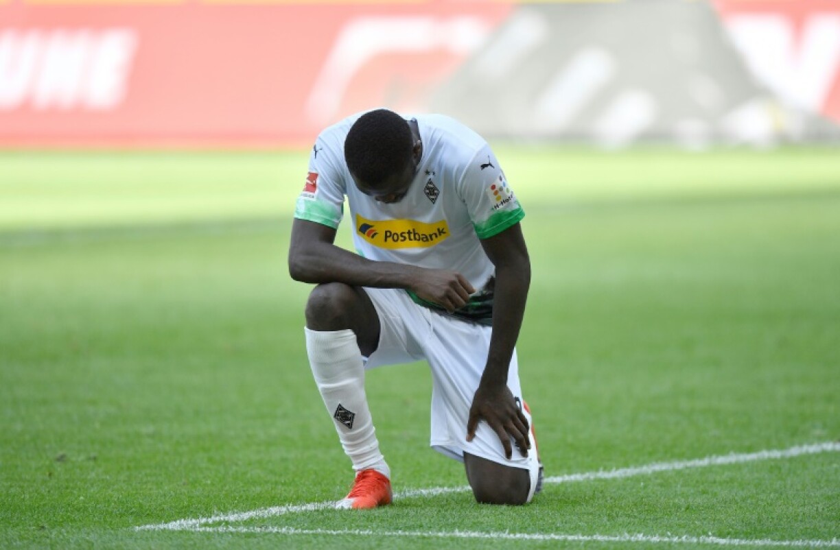 De Mönchengladbach-Spiller Marcus Thurman no engem Goal géint d'Union Berlin e Sonnden.