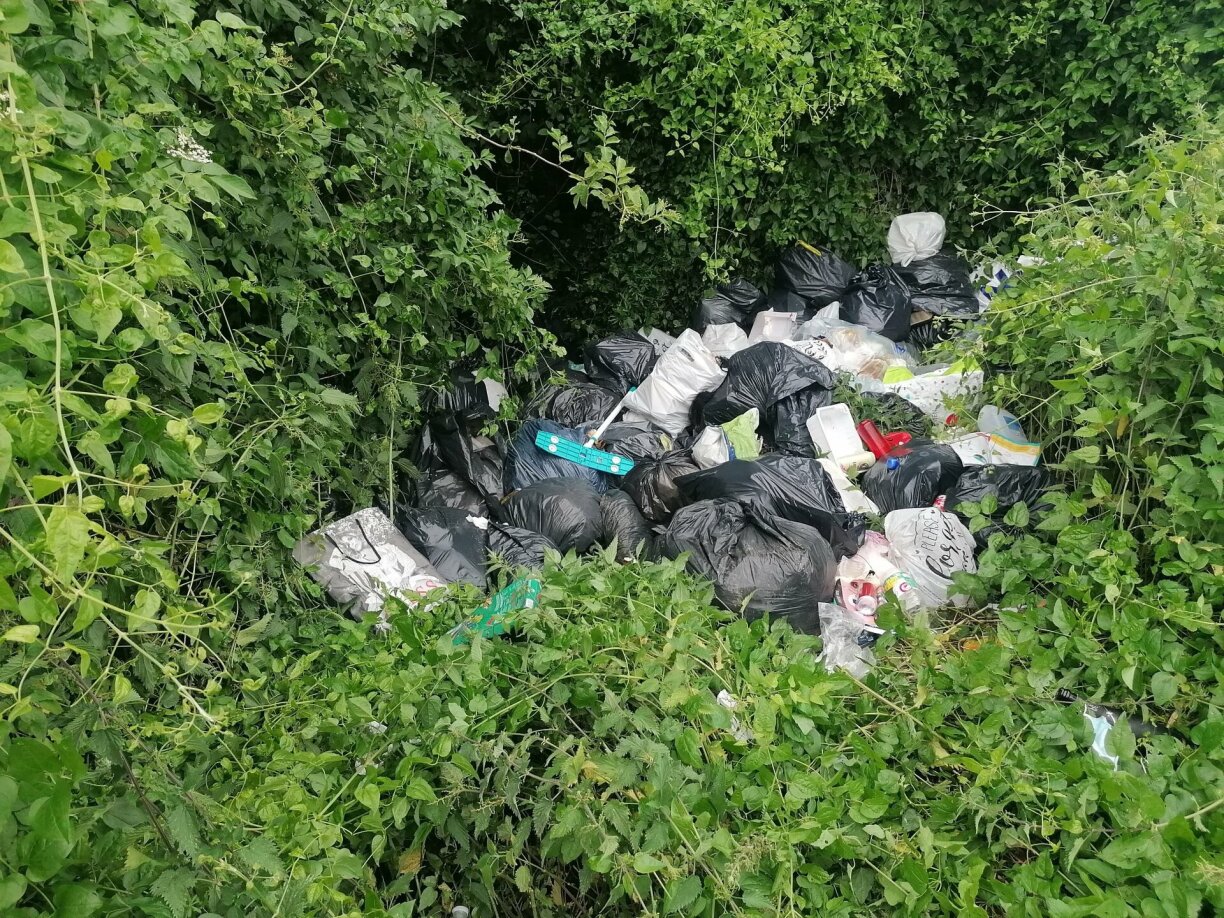 Bouteille, déchets alimentaires, vers... Rien de bien ragoûtant dans ces sacs déposés illégalement chez Marc.